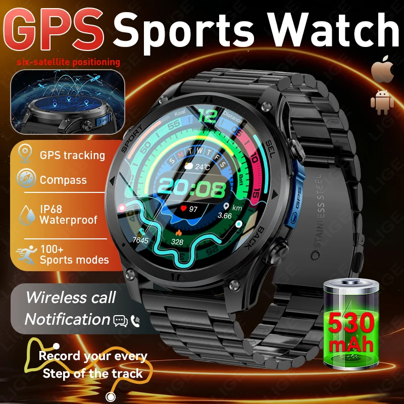 Outdoor Power Meter Box - นาฬิกาสมาร์ทวอทช์ทหารรุ่นใหม่ปี 2026 สำหรับกิจกรรมกลางแจ้ง พร้อม GPS ในตัว
