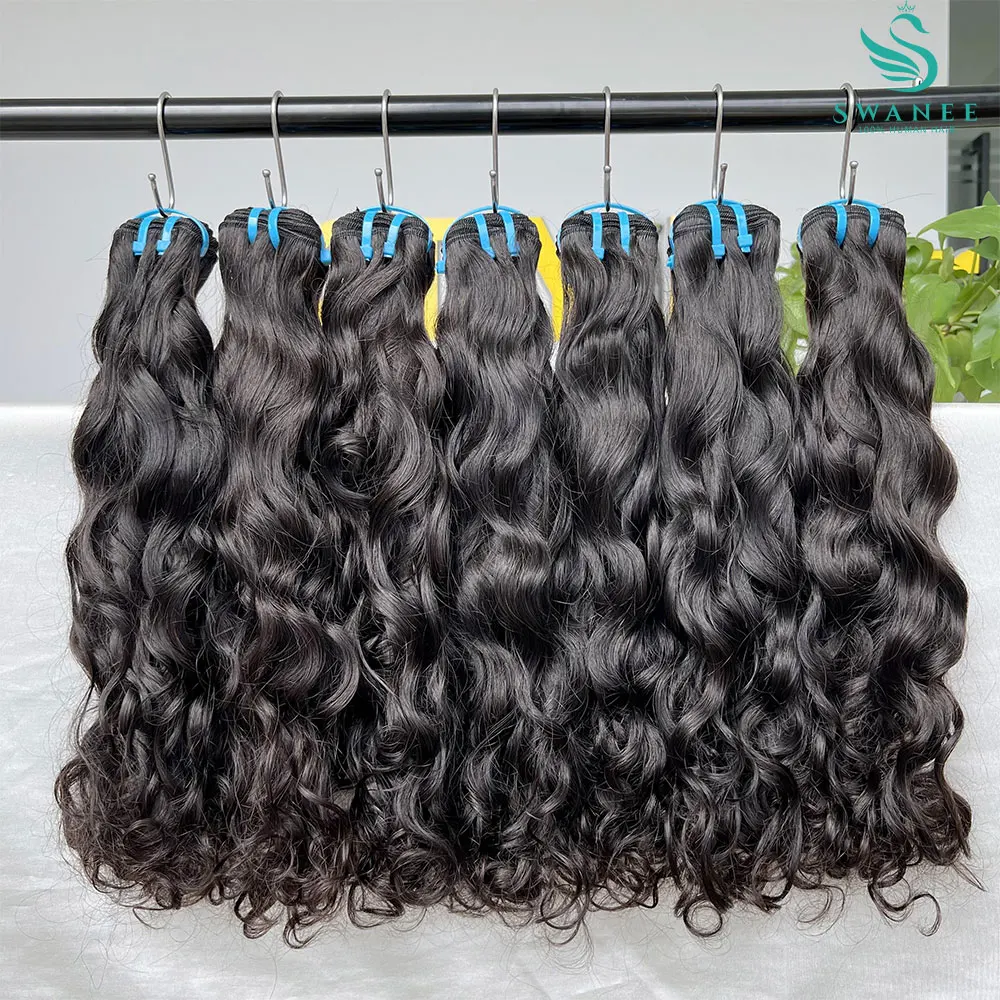 18A Raw Virgin Water Wave 100% Echt Haar Bundels Natuurlijke Golf Onbewerkt Vietnamees Haar # 1B Natuurlijk Zwart Menselijk Haar - afbeelding 2