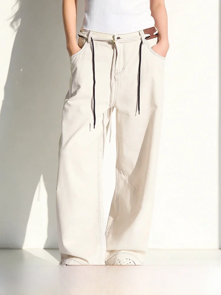 

Женские джинсы с высокой талией, на флисовой подкладке, прямого кроя, больших размеров, весенние, утягивающие, широкие брюки-палаццо длиной 7/8