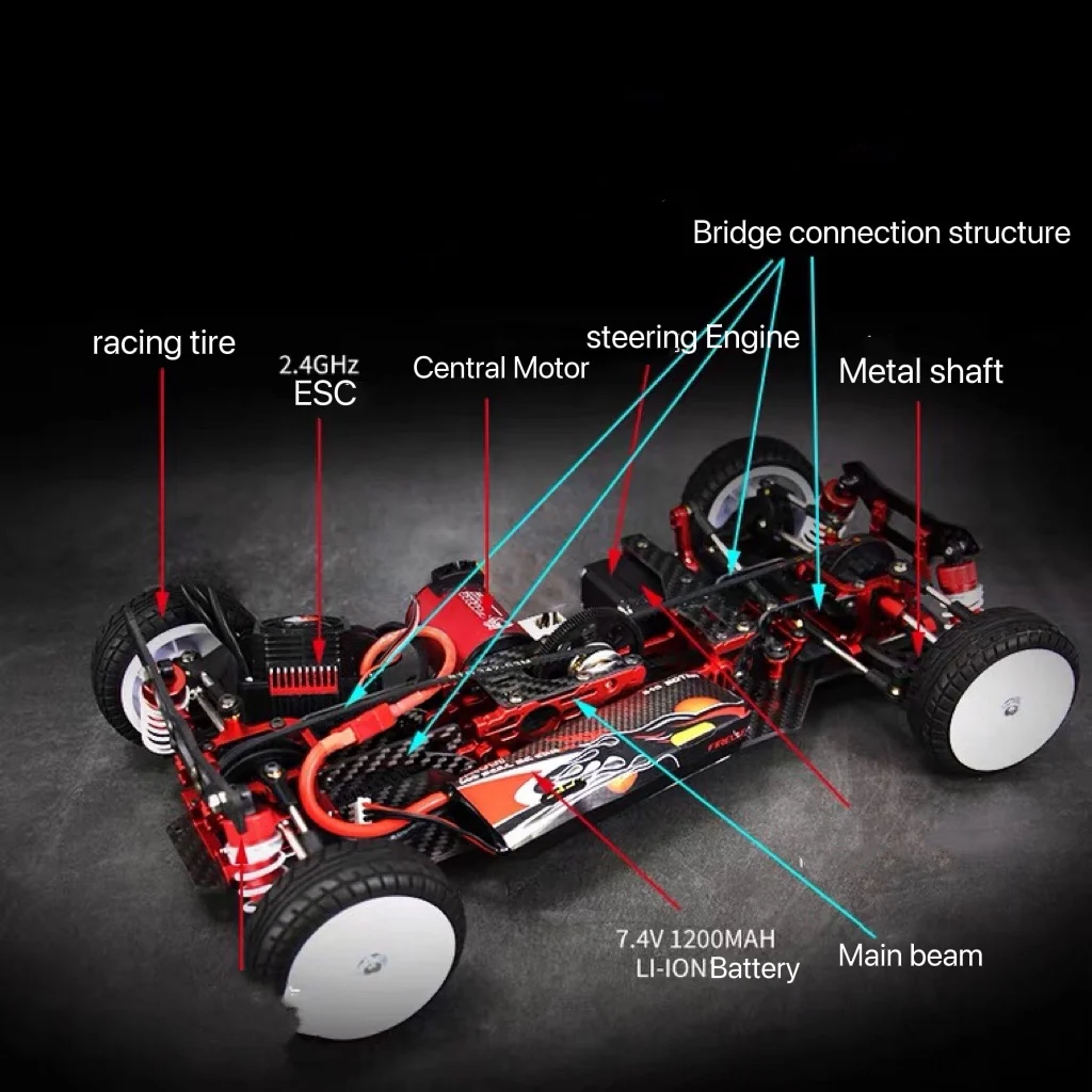 

Firelap IW1003 RC Car 1/10 Carbon Fiber Metal 4WD Brushless Drift Car Flat Car Wheelbase 255MM KIT VERSION