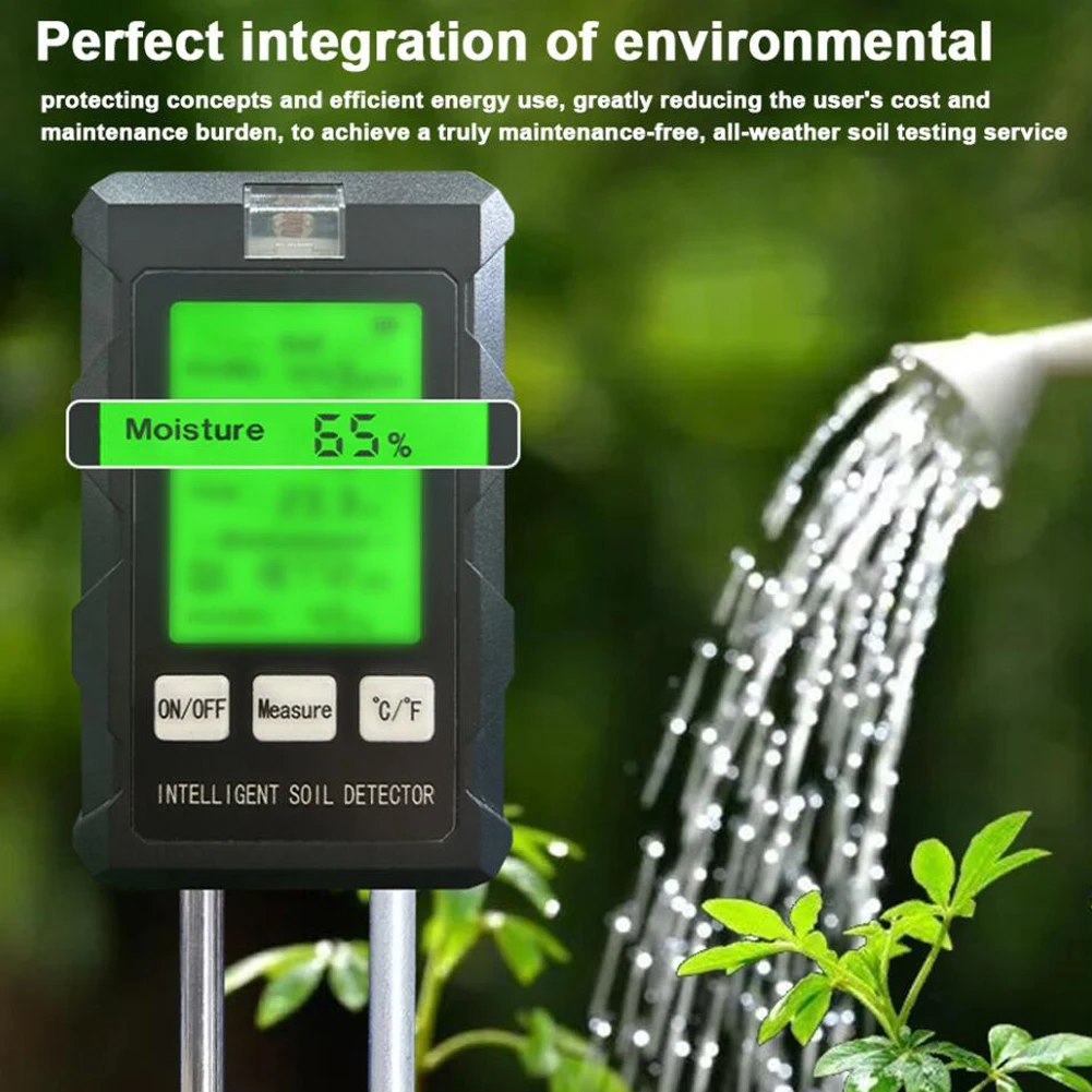 6 in 1 Soil Tester Soil Fertility pH Temperature Humidity Sunlight Air Moisture Tester Soli Analyzer Versatile Gardening Tool