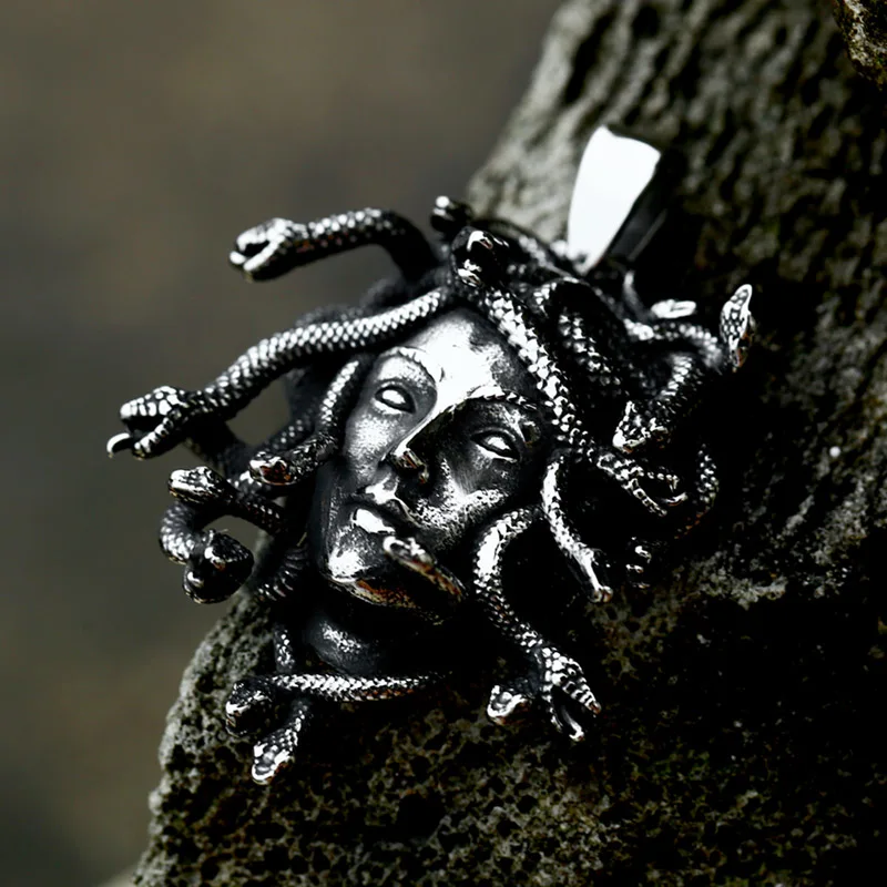 BEIER New Design 316L Stainless Steel Punk Snake PrincessMedusa Pendant Gothic Biker Jewelry Gift Dropshipping