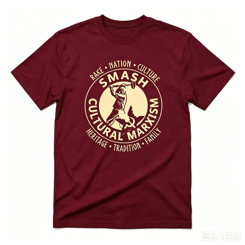 T-shirt unisexe Smash Cultural Marxism, Isd Communist Anti-Antifa Fosot, Nationalist, Tee-shirt d'été pour hommes, Zones bre