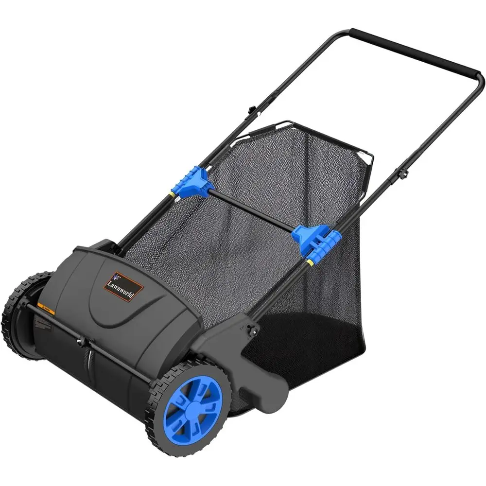 

21 Inch Lea & Lawn Sweeper – Push Powered Garden Sweeper or Grass Clippings, Leaves & Debris – Manual Push Yard Sweeper