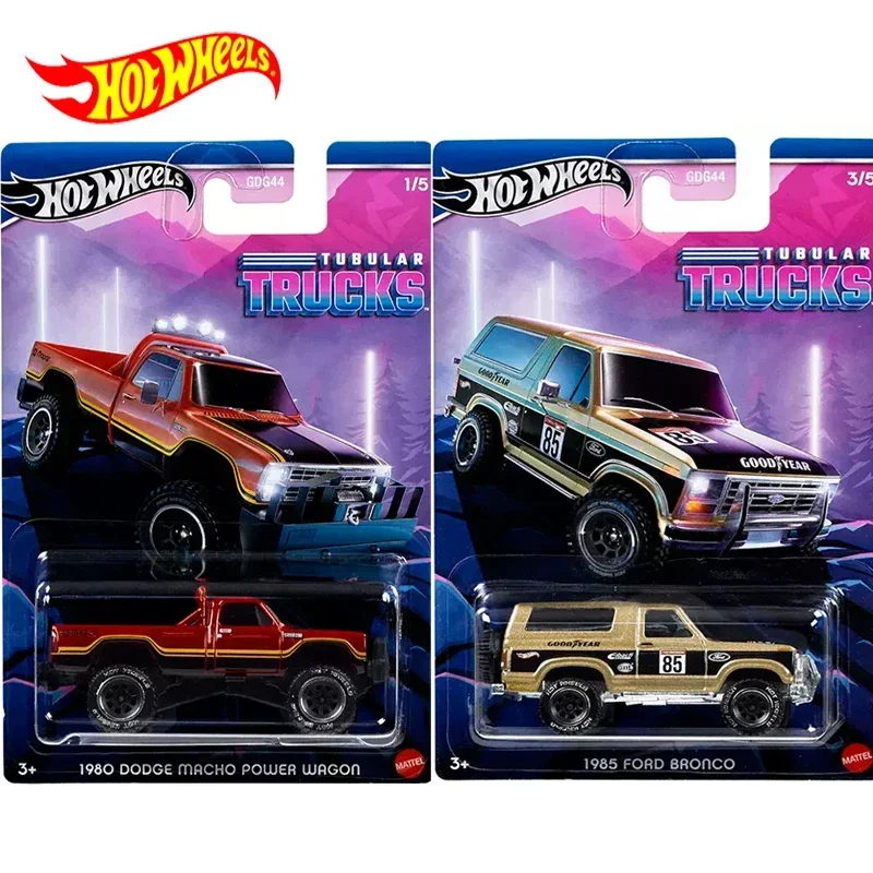 Original Hot Wheels Car Tubular Trucks Toys for Boys 1/64 Diecast Carro Dodge Macho Power Ford Bronco Toyota Pickup Jeep Chevy