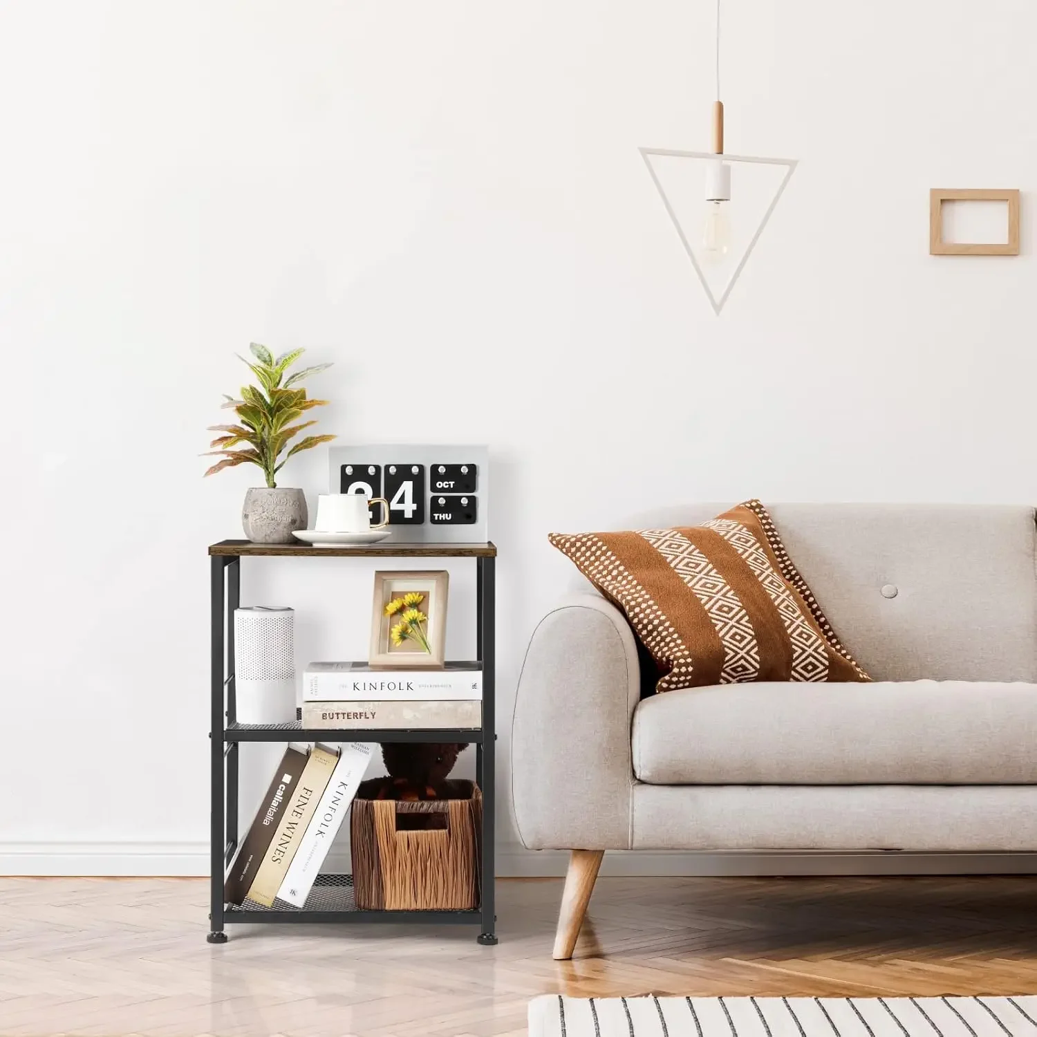 عربة دوارة من 3 طبقات من LIANTRAL، عربات مطبخ بنية على عجلات مع مساحة تخزين، عربة أدوات متعددة الوظائف للمطبخ والحمام