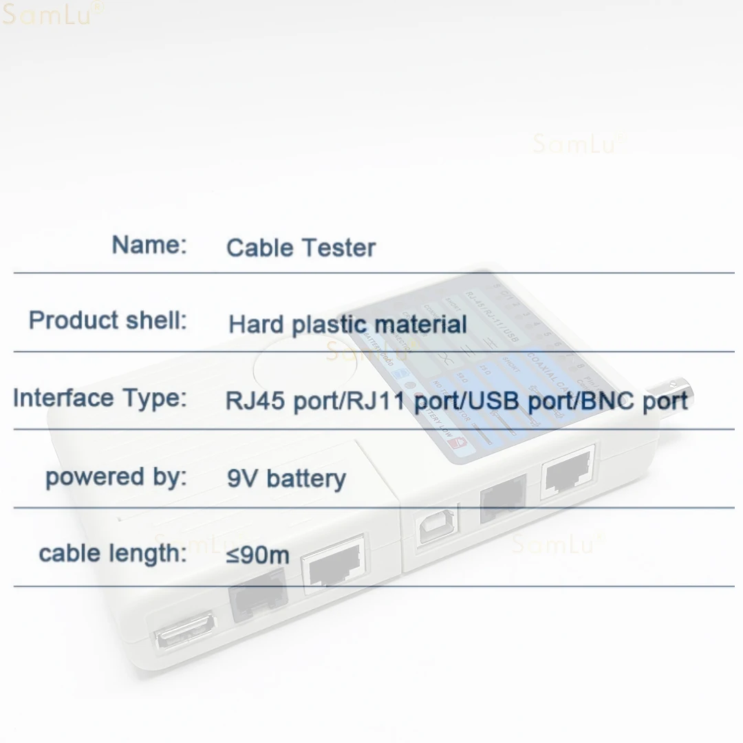 Professional Multi Function 4 In 1 Network Cable Tester RJ45/RJ11/USB/BNC LAN Cable Cat5 Cat6 Wire Tester