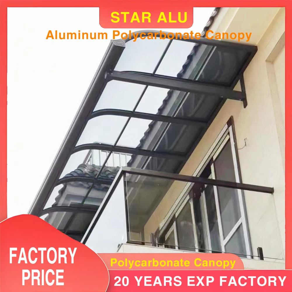 Alu Window Shed Carport with Polycarbonate Roof Multi-Use Color Options for Garage Terrace Pavilion - Factory Supply