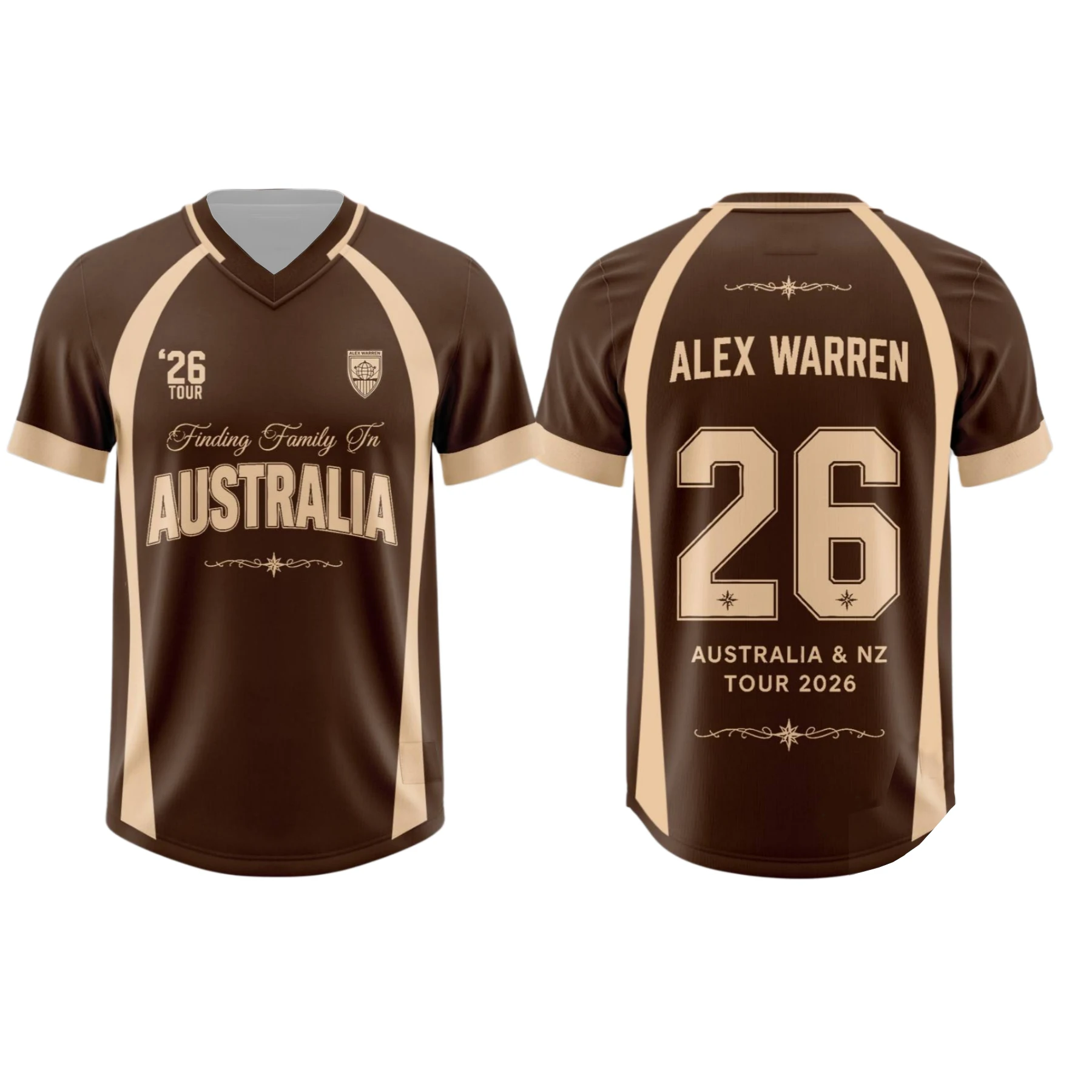 Warren Finding Family On The Road 2026 Australia Tour Football Jersey Men's Retro Streetwear Short Sleeve Sports Fan T-Shirt