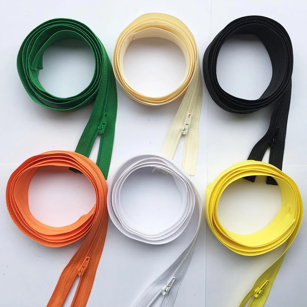 3-20Meters 3# Long Nylon Zippers Rolls with 6-40 Pieces Auto-lock Zipper Slider For Tailor DIY Garment Bags Sewing Accessories