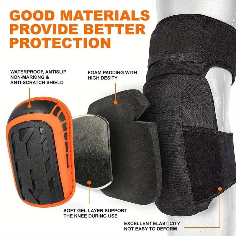 

Adjustable Knee Pads for Work-Heavy Duty Professional Support Kneepads Gel Cushion Anti-Slip Straps for Construction Garden