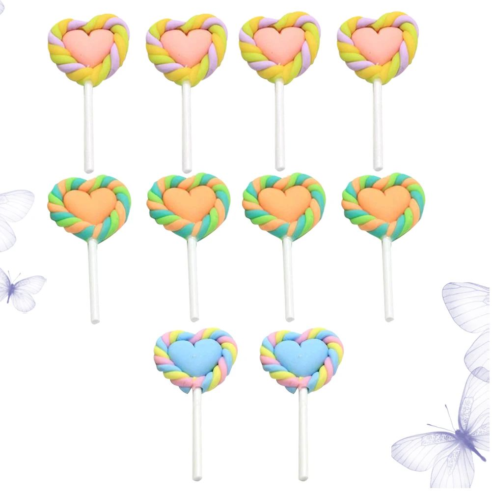 10 PCS Simulated Marshmallow Simulation Lollipop Decoration Crafts Photo Props