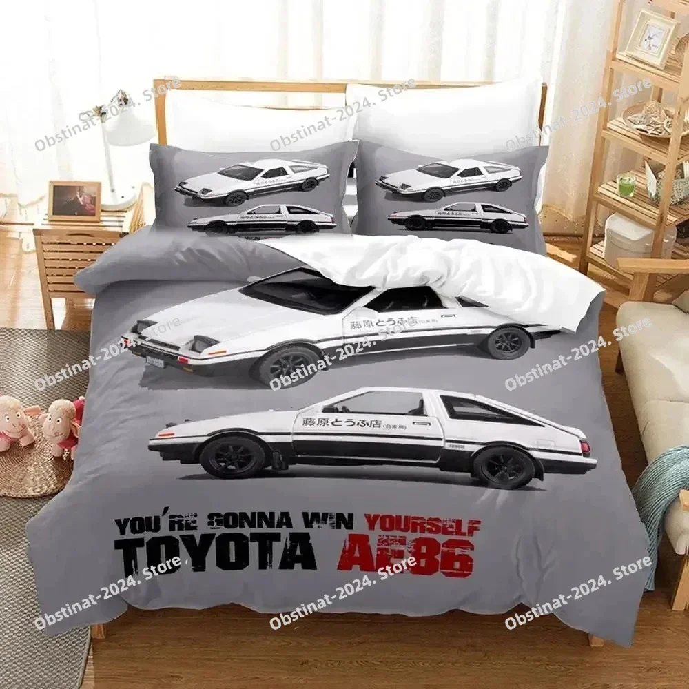 3D Print Initial D AE86 Printed Bed Set Duvet Cover Pillowcase Bedding Set Bed Linen Sheet Quilt Cover Full Queen King Size