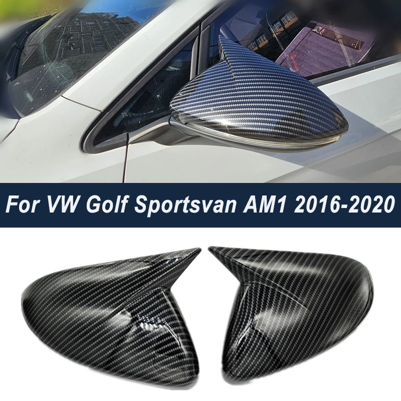 For VW Golf Sportsvan AM1 2016-2020 Side Door Rearview Mirror Cover Cap Trim Shell Sticker Car Styling Accessories Parts