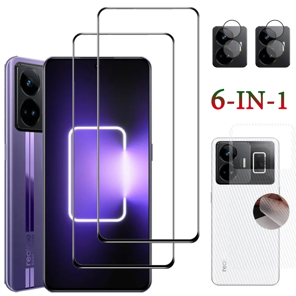 6in1 pelicula,Tempered Glass For Realme GT Neo 5 Screen Protector Realme GT2 Pro Protective Film Realmi GT Master Edition/Neo3 9H Hard Glass RealmeGT Neo 2T 3T Back Film + Camera Protector Realmi GT Neo3 Glass