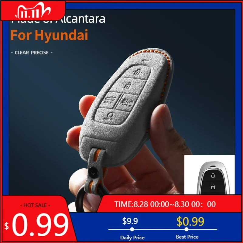 

Interior Stickers For Hyundai Tucson NX4 Sonata Grandeur Santa Fe Solaris Sonata Alcantara Car Key Case Cover Keychain Shell 202