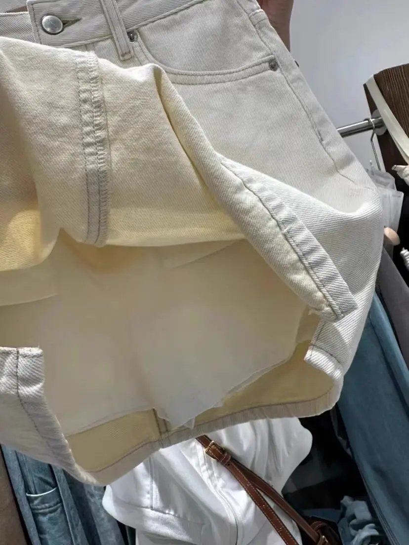 Jeansrock mit hoher Taille, A-Linie, Schlitz, Sommer, dünn, vielseitig, kurzer Rock