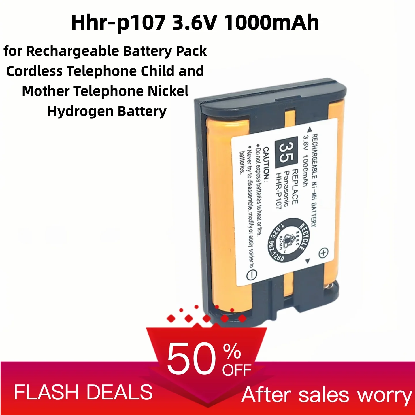 Hhr-p107 3.6V 1000mAh for Rechargeable Battery Pack Cordless Telephone Child and Mother Telephone Nickel Hydrogen Battery