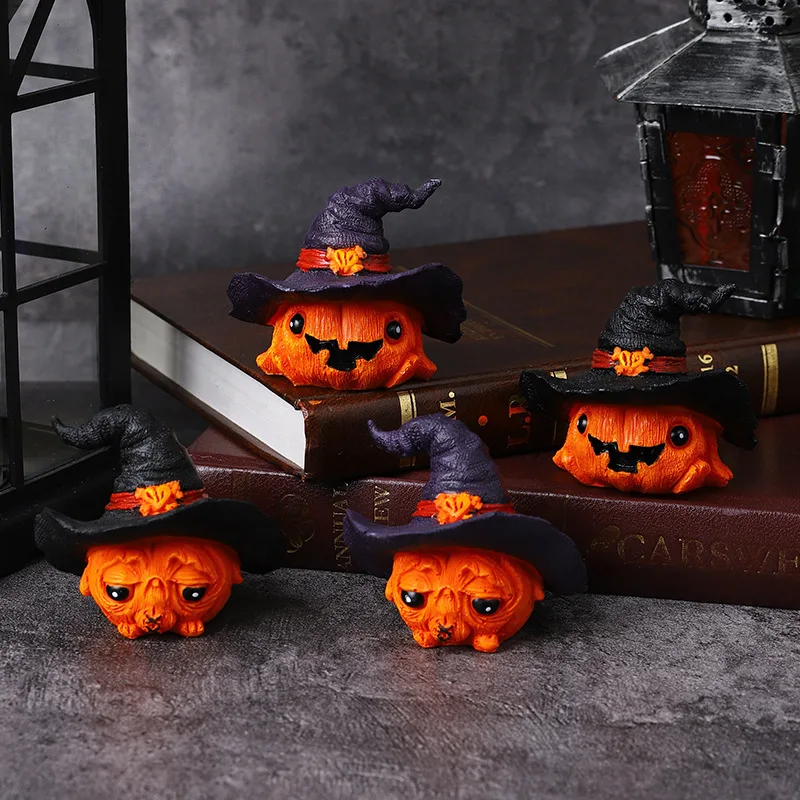 

New Halloween Ghost Festival Magic Hat Pumpkin Man Decoration Ornament Skull Candle Holder Desktop Small Decoration Gift