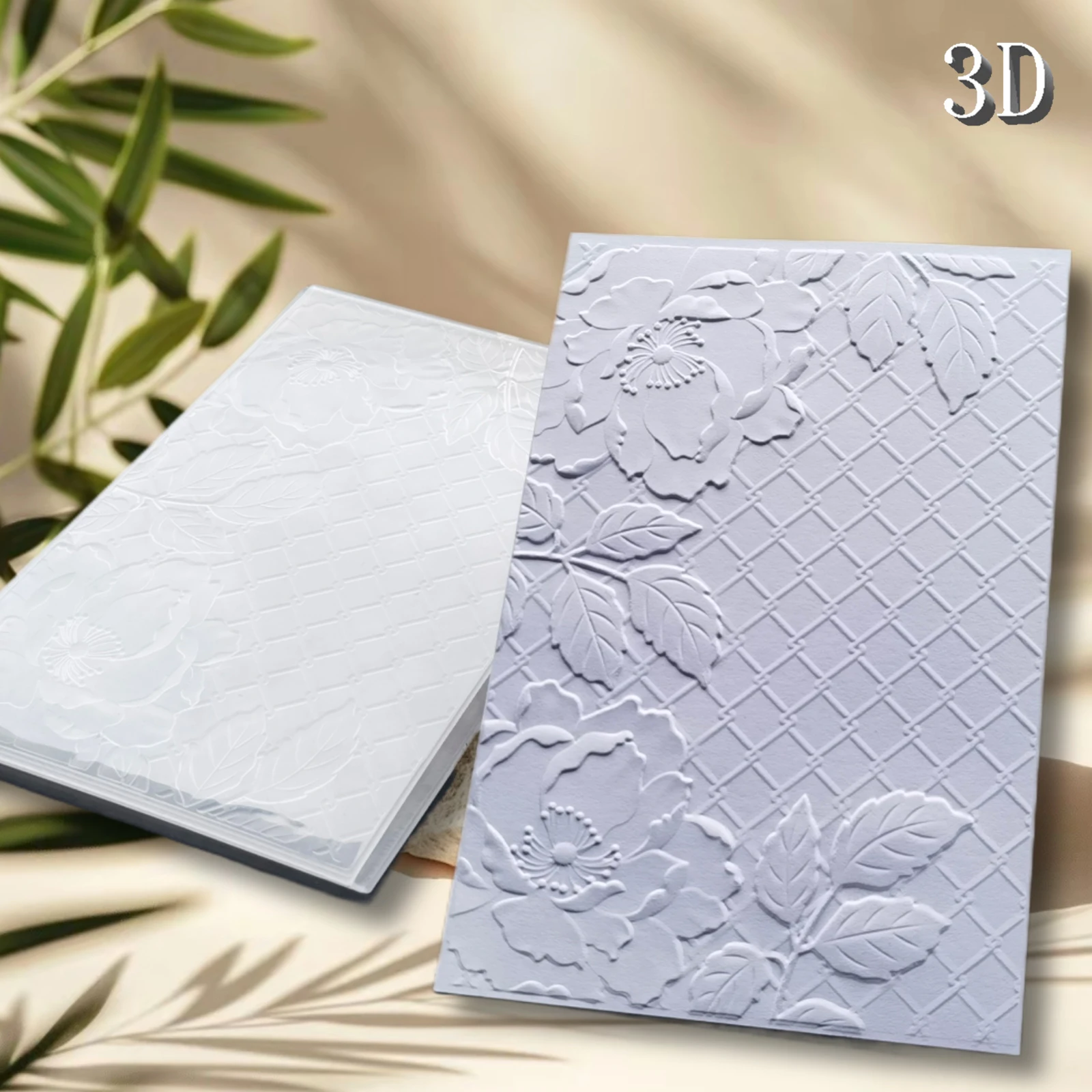 Atemberaubende visuelle Kunstfusion aus Eisengeflecht und Blumen „Hintergrunddesign 3D-Reliefordner und Schneidform 2-teiliges Set, verwendet für B