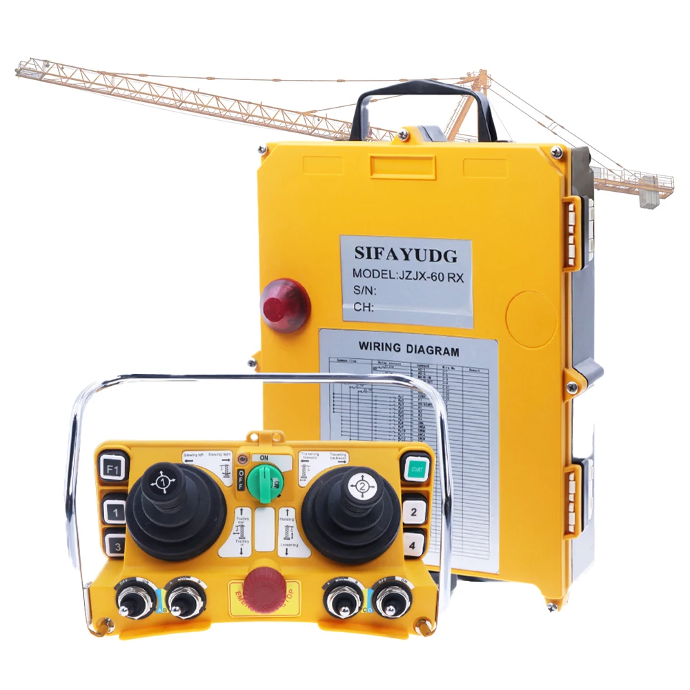 F24-60 Industrial Joystick Radio Remote Control Tower Crane For Concrete Pump Truck Fixed Code