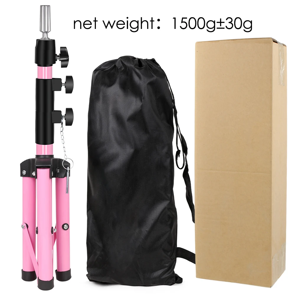 حامل شعر مستعار قابل للتعديل مقاس 55 بوصة، حامل ثلاثي عالي الجودة، رأس عارضة أزياء للتدريب على تصفيف الشعر #6