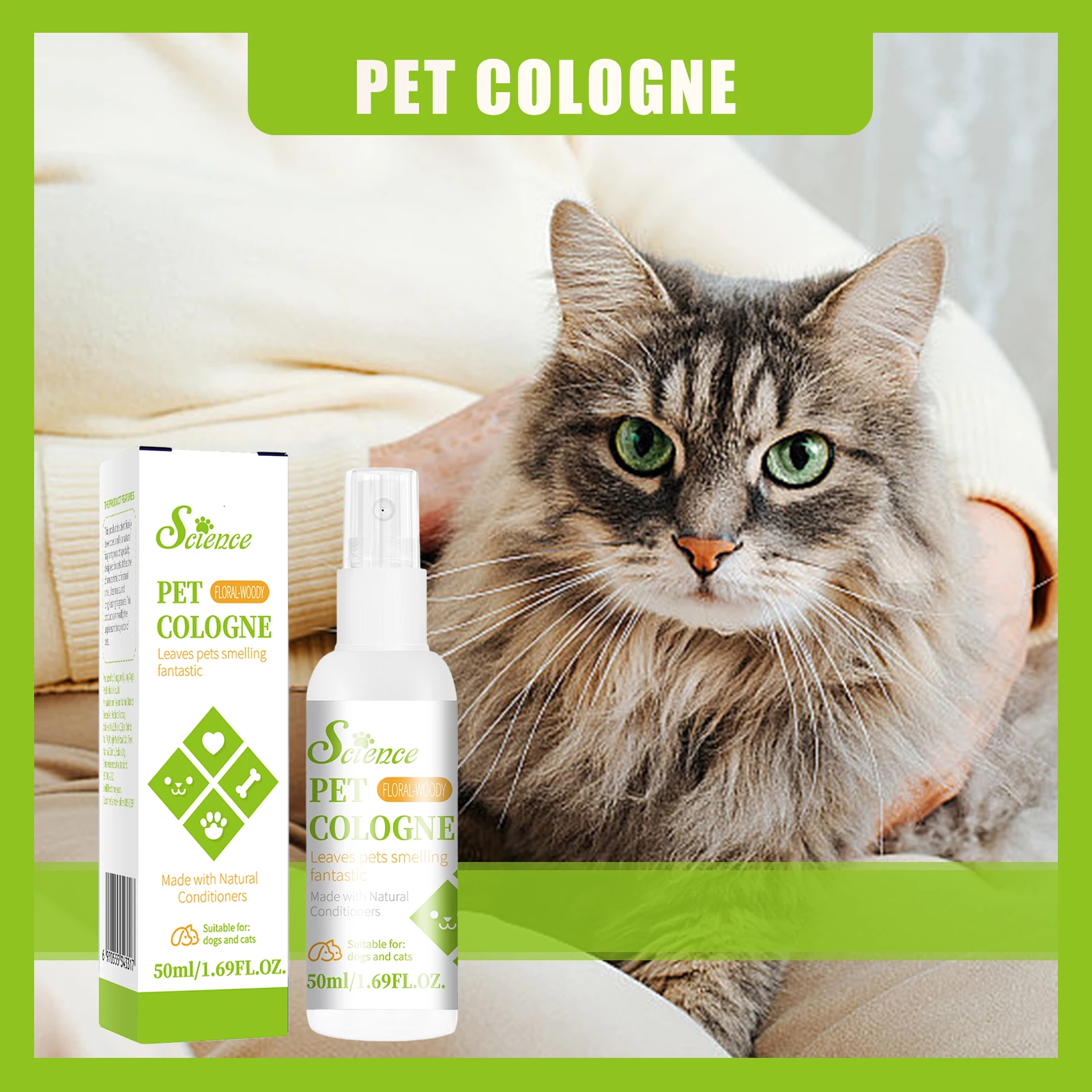 

50 Ml Pet Deodorizing Perfume Spray, Eliminating Smell Of Cat & Dog Urine Natural Long-lasting Spray Keeps Fresh All Day