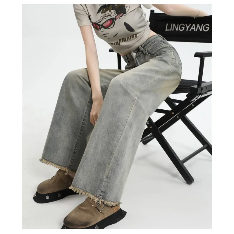 

Women's Elastic Slim Fit Jeans Casual Street Style Light Wash Skinny Wide Leg Jeans High Waist Slimming Loose Versat