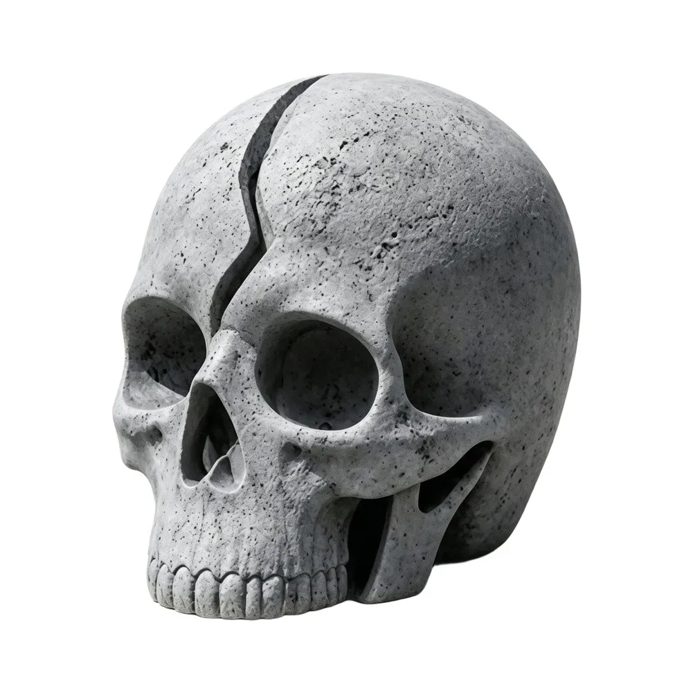 Cracked Skull Solar Garden Light For Halloween, Fade-Resistant Waterproof Skull Lamp For Yard Patio Pathway