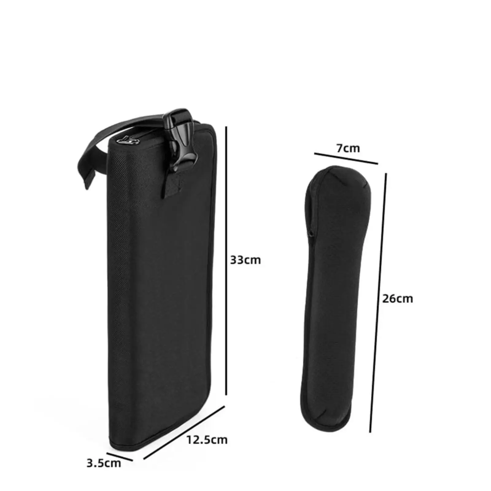 Mic Storage Pouch for Outdoor Speakers Length 33cm Soft Fleece Lining Accessories with Metal Clip Splash Resistant Travel Bag