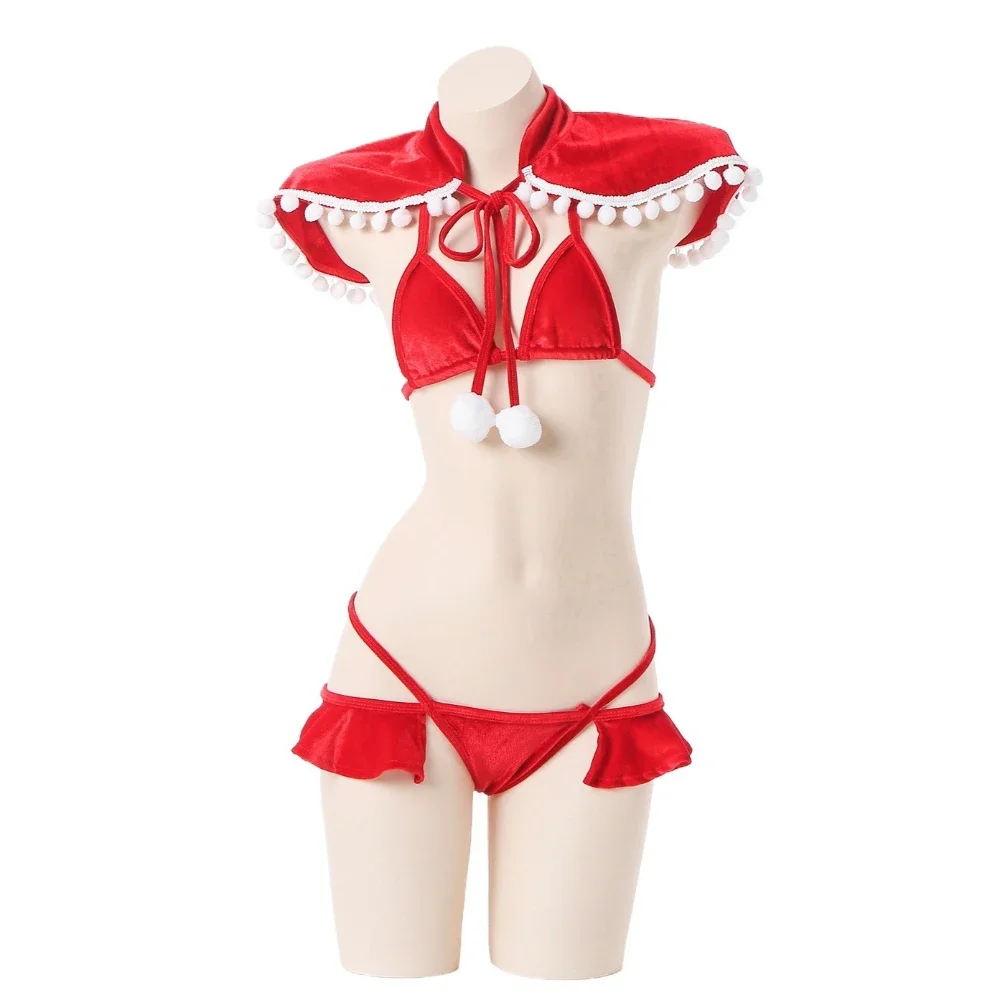 Anime Christmas Bunny Girl Uniform Cosplay Costume Cute New Year Japanese Outfits Xmas Rabbit Plush Tail Underwear Lingerie
