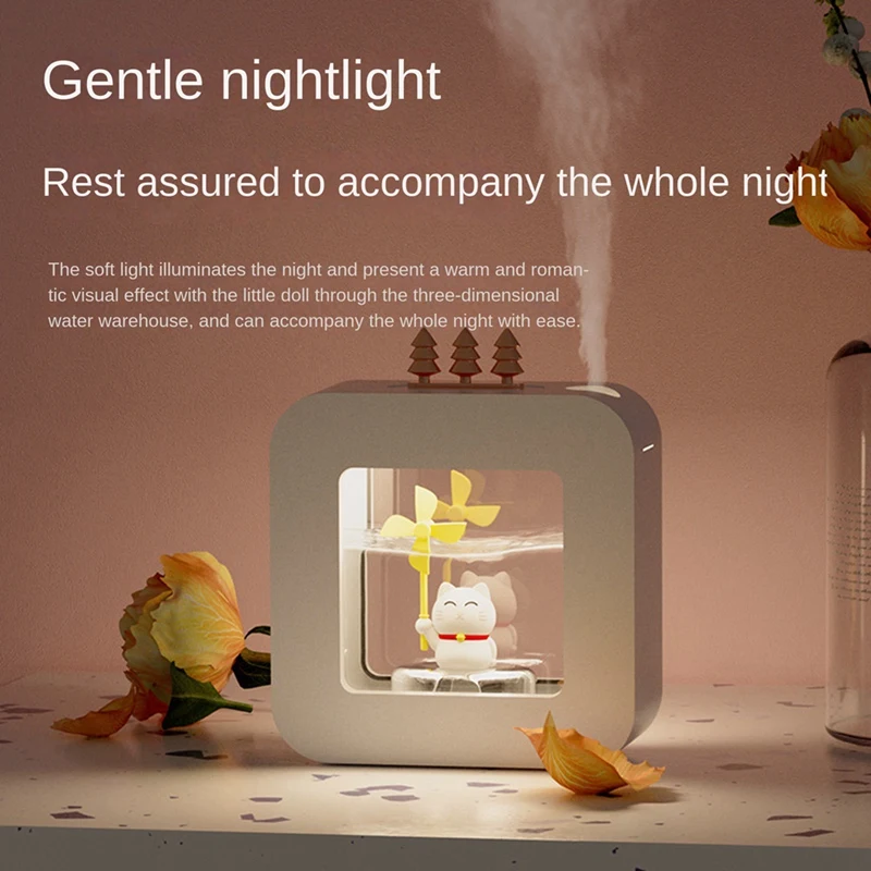 مرطب هواء كرتوني لطيف محمول ، موزع زيوت عطرية للعلاج بالروائح ، ضوء LED للجو ، المنزل ، من من من من من من من من من من من من من من من من من من من من من من من من من من من من من من من من من من