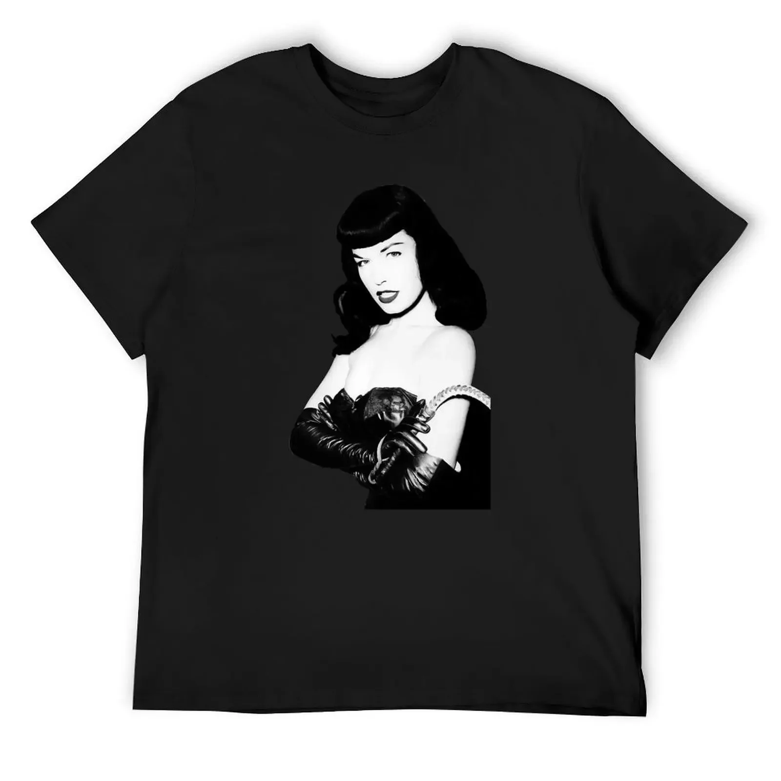 

Horror Movie Tee Bettie Mae Page Betty Queen of Pinups Classic Cool Women Love white T-Shirt oversized mens clothes