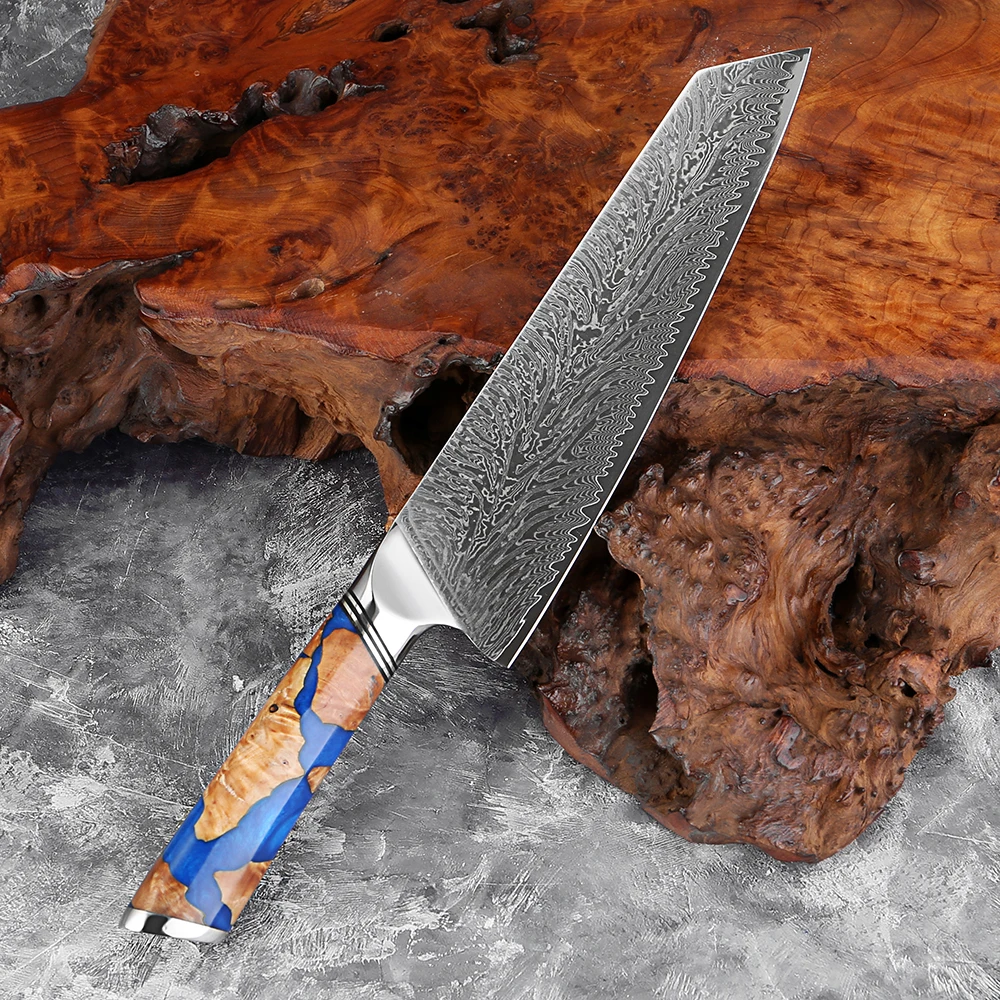 سكين الشيف Kiritsuke 8 بوصة، سكين الطاهي الياباني الاحترافي VG10 دمشق الصلب، سكاكين المطبخ حادة للغاية مع مقبض مريح #3