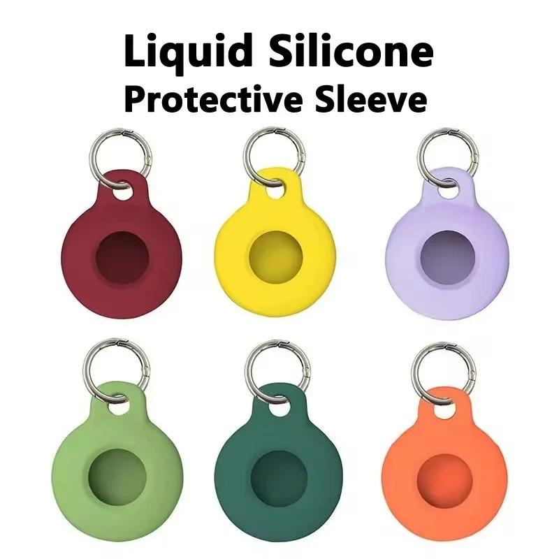 

Silicone Case For Apple AirTag Case Protective Cover Waterproof Tracker Locator Accessories With Keychain Anti-Scratch Key Ring
