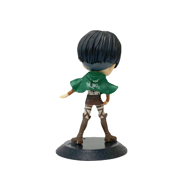 Anime Attack On Titan Figures Levi Ackerman Eren Figure Shingeki No Kyojin Q Posket Big Head Soldier Levi Ornaments Model Toys