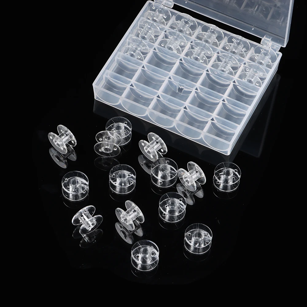 25/36 Grid Useful Plastic Tools Case Sewing Thread Set Thread Bobbin Spools Storage Box Empty Bobbins