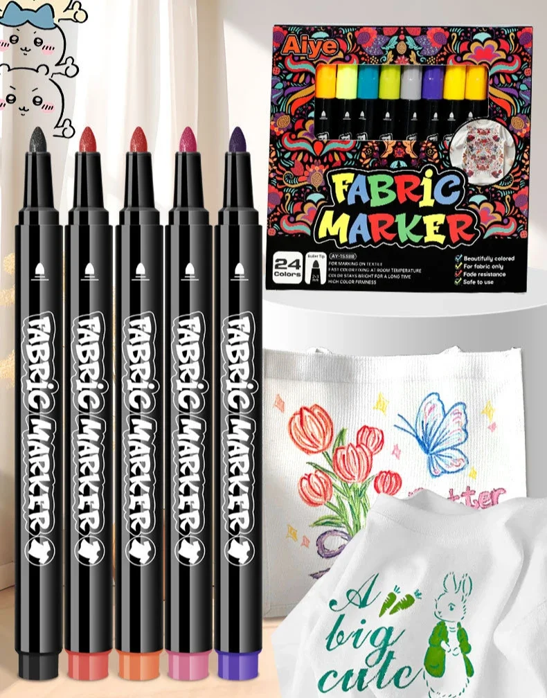 

12/24 шт./компл., цветной маркер для ткани, моющиеся маркеры, набор маркеров, школьные принадлежности, товары для рукоделия для художника