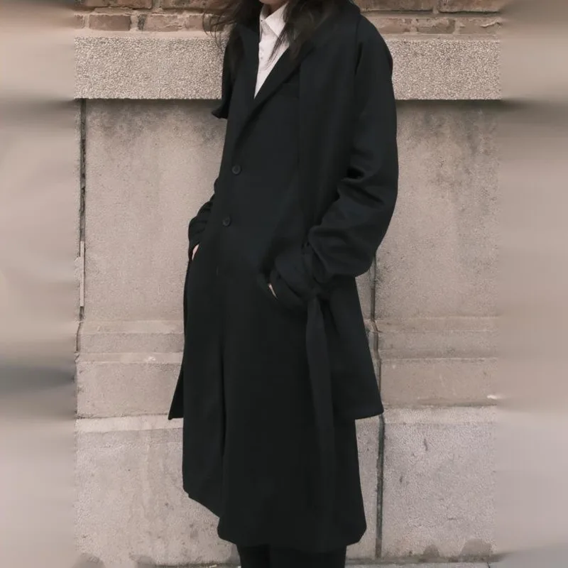 WVGA Spring Autumn New Man Tide Yamamoto Double Layer Scarf Collar Blazers Niche Chic Casual Wide Leg Suit Pants Sets Ins W13675