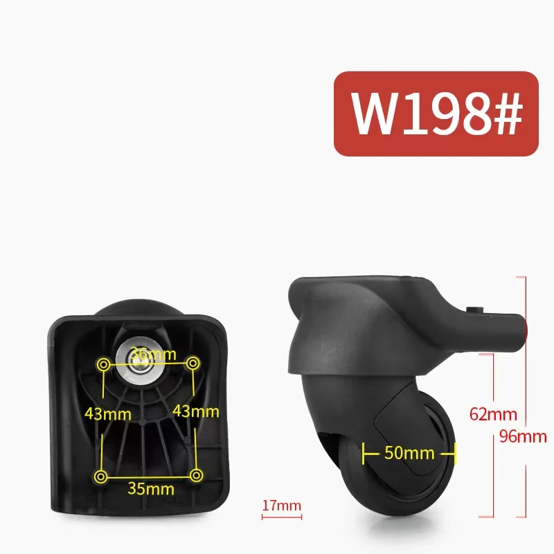 W198 Trolley Case Travel Luggage universal Wheel Roller Pull Baggage Box Code Suitcase Swivel Castor Replacement Accessories