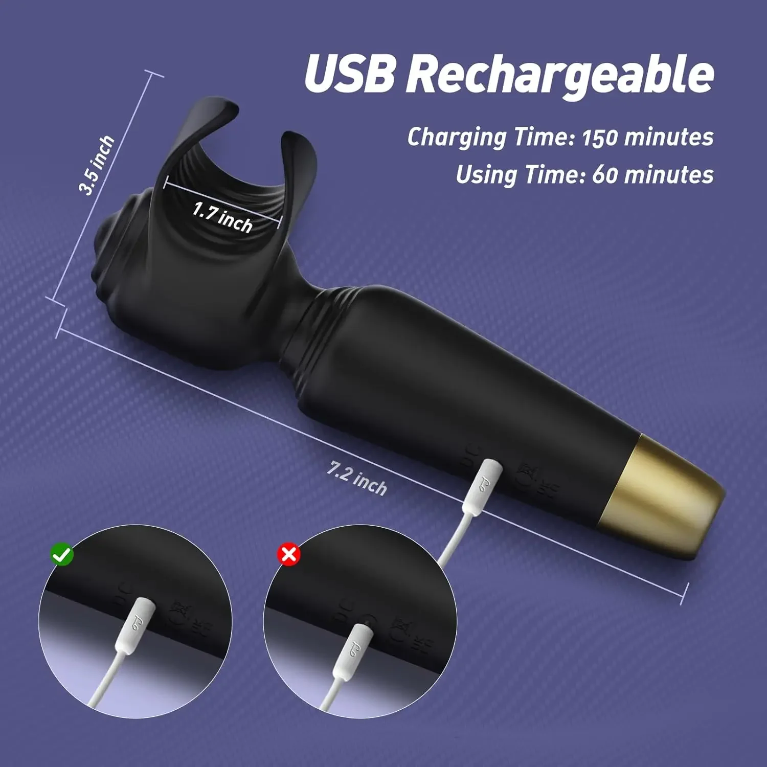 AV Wand Vibrator for Men Women Couple Penis Vibrators Male Masturbator Adult Sex Toys 2 in 1 for Nipple Clitoral Stimulation - Image 6