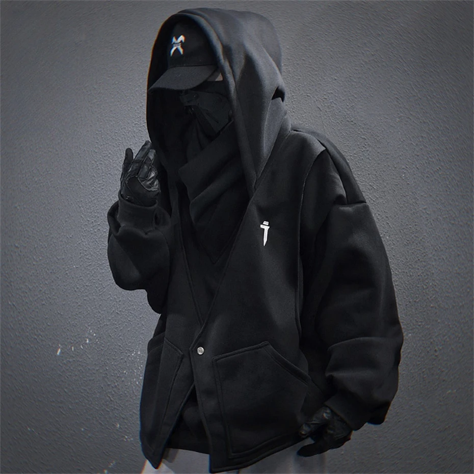 Techwear Functional Hoodies Women Fake Two Piece Turtleneck Hooded Sweatshirts Oversized Streetwear Hip Hop Spring New Hoodies
