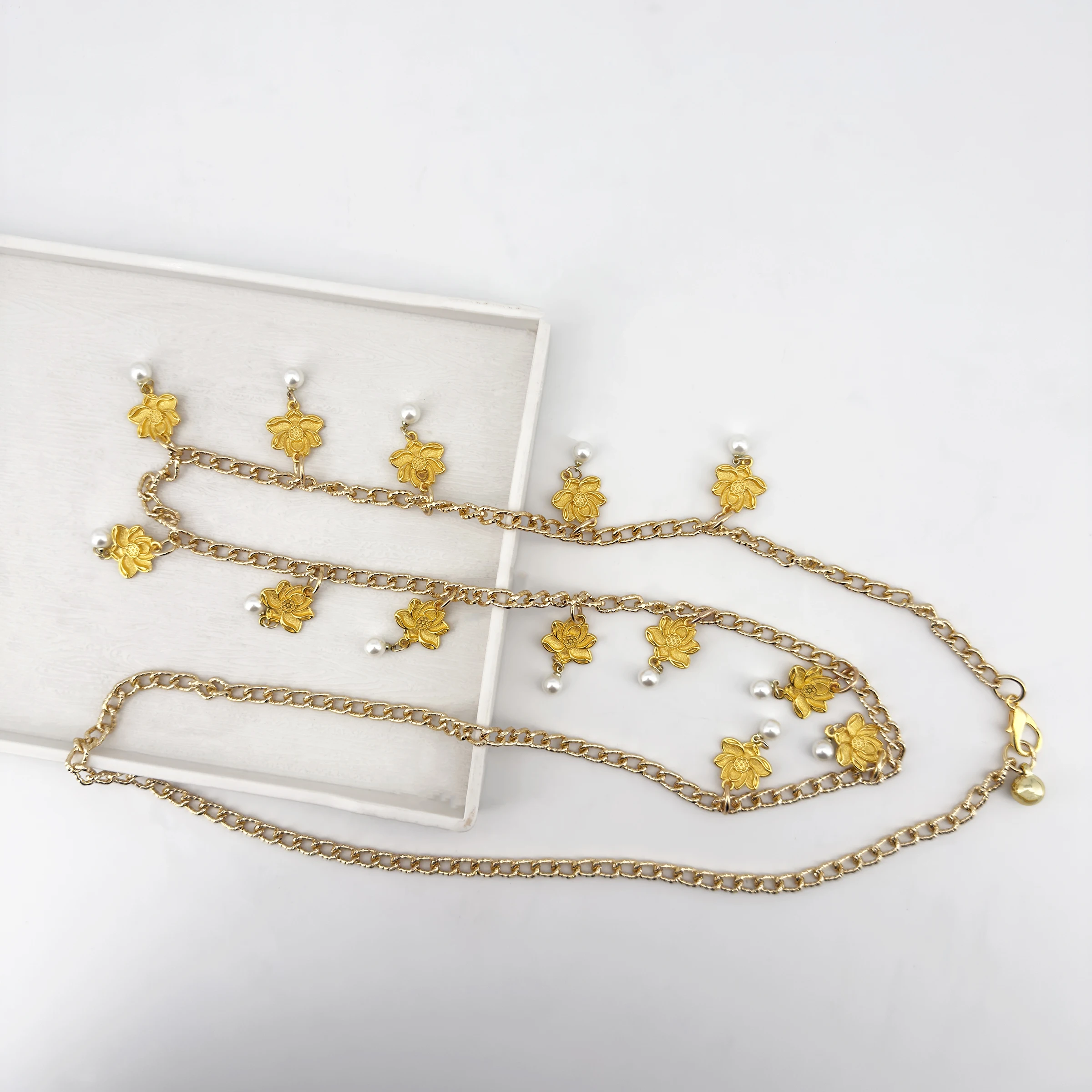 Bohemian-Stil Retro Gold Sonnenblumen-Blumen-Mode Western-Elemente Denim-Taillenaccessoires Damen Hosen- und Rock-Kette Vielseitig Einsetzbar – Detail 16