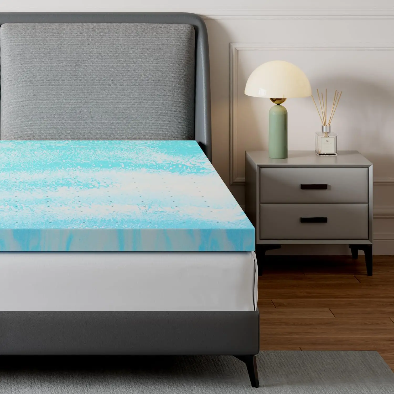 

Mattress Topper Twin Size - 3 Inch Cooling Memory Foam Mattress Topper, Slow-Rebound Pressure Relief, Soft Comfort