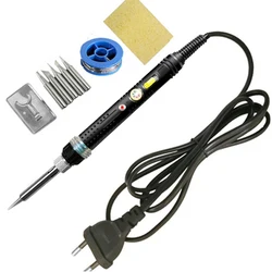 Adjustable Temperature Soldering Iron Kit 110v/220v Mini Handle Heat Pencil Welding Repair Tools Electric Soldering Iron Set