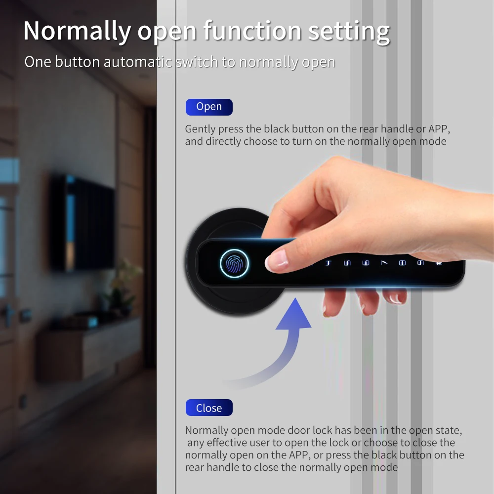 PHIPULO Smart Door Lock Biometric Fingerprint Lock Digital Electronic Lock Keyless Entry Door Knobs Lock for Smart Home