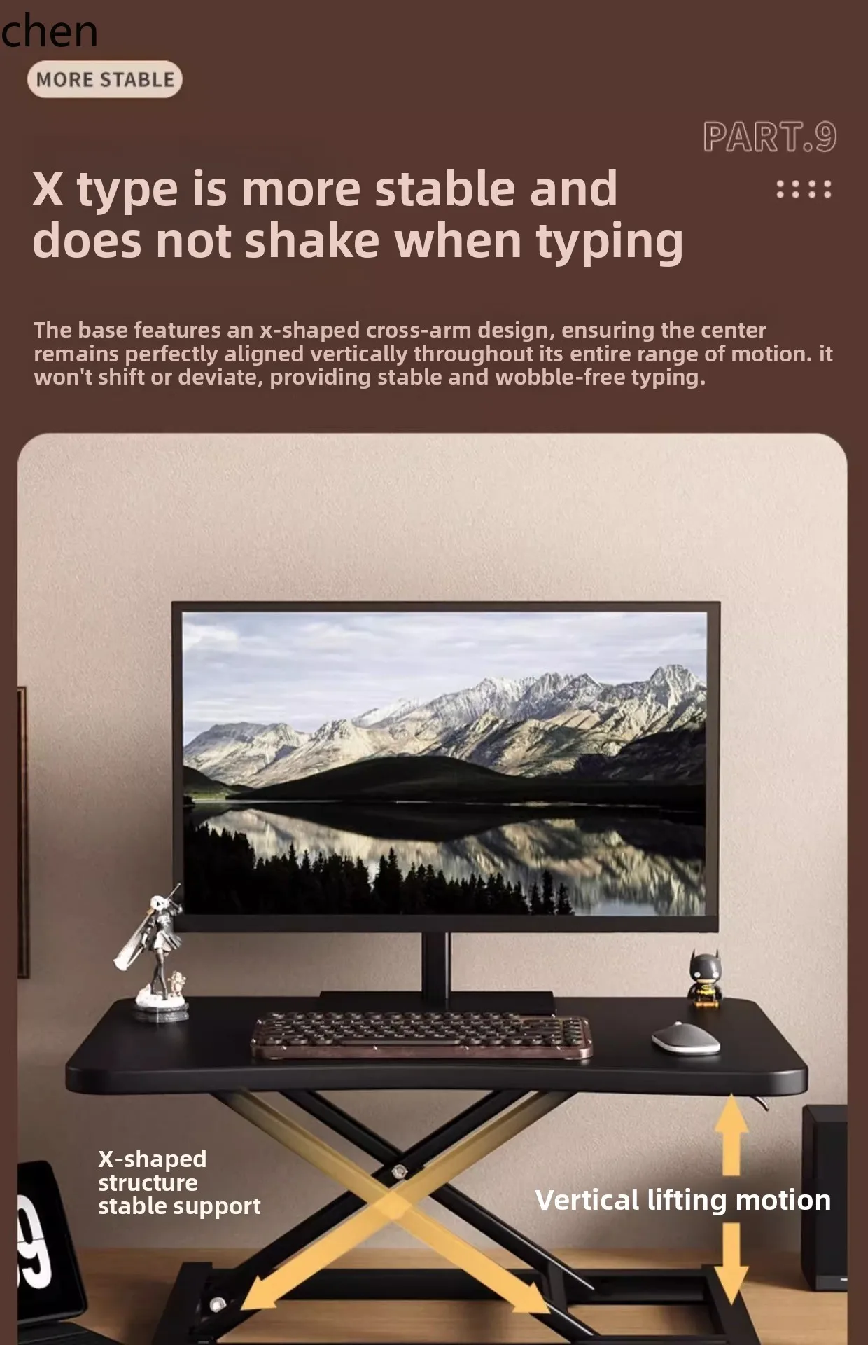 HXL Standing Desk Office Work Computer Stand Adjustable Hydraulic Desk