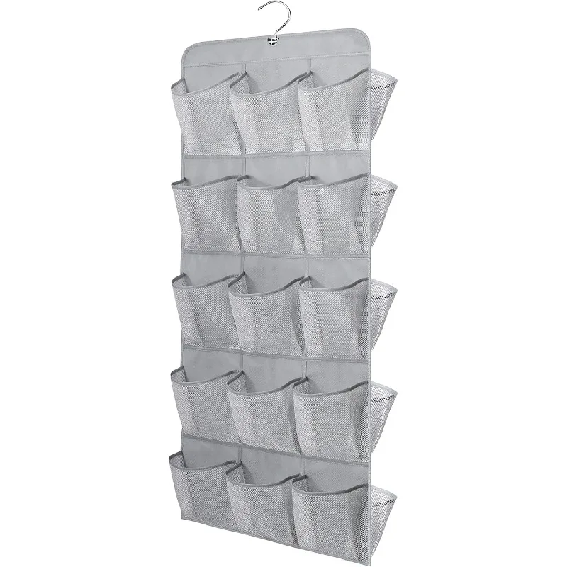 

MISSLO 30, двухсторонний подвесной органайзер для обуви с большими карманами для шкафа с вращающейся вешалкой, подвесные полки для обуви, серый