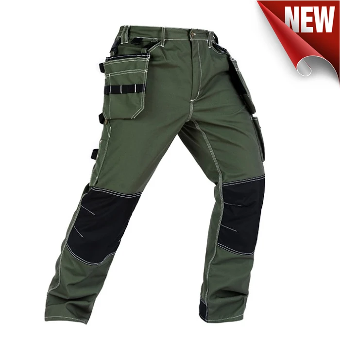 Bauskydd Polycotton men\'s wear-resistance multi-pockets cargo workwear trousers work pant Black / Dark blue /Army green/Grey