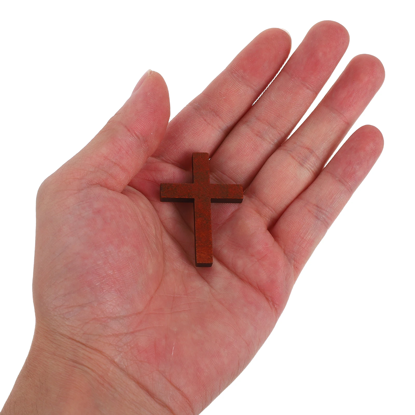 

50Pcs Cross Shape Wood Pendants Fine Workmanship Pendant Supplies for DIY Bracelets Necklace Decors Wood Crafts